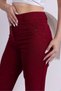 Pocket Detailed Ankle Length Women's Fabric Trousers 359-Burgundy - 5