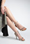 Women's Oval Toe Strap Classic Heeled Sandals Torhen Gold - 6
