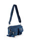 Krinkıl Free Bag Shoulder Chest and Waist Bag Waterproof Fabric Multi-Compartment Functional Navy Blue 146V