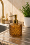 Bal Crystal Glass Liquid Soap Dispenser - Honey•• Countertop Sink Dish Gold Detailed Modern Luxury Bathroom Accessory Decorative Liquid Soap Dispenser Soap Dispenser for Bathroom & Kitchen Countertop - 7