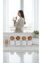 4-Piece Cotton & Cotton Bud & Make-up Cotton & Dental Floss Jar with Ball Lids - 3