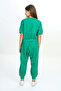 Girl's Crew Neck Printed Short Sleeve Tracksuit Set - 4