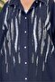 Boydan Crystal Buttoned Pocket Stone Embroidery Detail Extra Large Oversize Size Slim Denim Fabric Caped Dress - 6