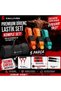 Premium Resistance Band Set of 4 - Fitness Band with Door Anchor, Hand Grips, and Ankle Straps, Pack of 12 - 8
