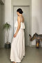 Flounced Top Adjustable Thin Strap Lined Long Dress - 3
