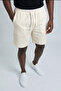 Men's Raw Linen Relaxed Fit Elastic Waist Linen Shorts K4003Kş - 2