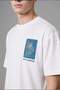 100% Cotton Oversized Crew Neck Printed Short Sleeve Ecru T-Shirt I2789Ax26Hs - 6