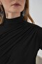 Bdart Slim Fit Round Neck Blouse with Volan Detail - 6