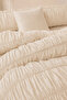 Drawstring Single Cream Cotton Duvet Cover Set (Without Sheet)