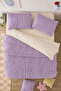Drawstring Single Lilac-Cream Cotton Duvet Cover Set (Without Sheet) - 2