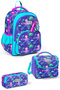 Kids Lavender Turquoise Sea Themed 3-Piece School Bag Set Set0114422