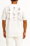 Oversized Flowers Line Art Botanical Watercolor Chest and Back Design Unisex T-Shirt - 2