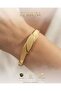 Aurora Glitter Leaf; 316L Women's Steel Handcuff Bracelet - 2