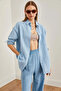 Women's Baby Blue Oversize Basic Muslin Shirt Gml- 19001217 - 3