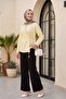 Beli Hook and Loop Detail Pipe Leg Fabric Trousers - Black - 3
