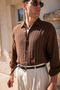 Livaro Brown 100% Cotton Men's Shirt - 3