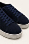 Men's Navy Blue Suede Genuine Leather Casual Daily Lace-Up Sneaker Rubber Sole Shoes – Dolce - 3