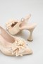 Special Occasion & Bridal Shoes - Beige Satin with Pearl Details - 2