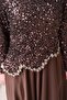 Sequin Detailed Curved Evening Dress - 5