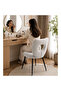 Modern Plush Fabric Chair with Curved Backrest and Metal Legs - 3