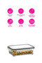 Fresco Glass Storage Container Single Extra Large 1900 ml Rectangular Gray Locking Lid - 2