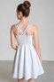 Stone Detailed Girls' Dress White Crepe Fabric Cross Straps Flexible Back Evening Dress 11 13 15 Years Old - 2