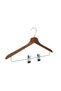 Wooden M002-Çm Latched Shirt and Skirt Hanger Walnut Color 6 Pieces - 3
