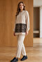 Chained Leopard Patterned Suit Stone Color 4748 - 3