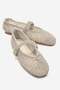 Women's Buckle-Strapped Braided Ballerina Shoes Cream