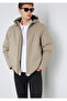Hooded Beige Jacket Loose Fit / Relaxed Fit 0110784-80697