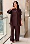 Yaka Gold Buttoned Asymmetrical Cut Tunic Trouser Set