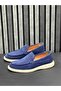 Navy Blue Suede Leather Men's Shoes