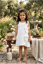 Girl's Dress with Bow, Muslin Fabric - 3