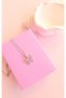 Steel Necklace Pink Zircon Stone Butterfly Necklace Gift for Lover Exquisite Design