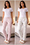 Women's 2-piece 100% cotton pajama bottoms, jersey supreme relax fit set