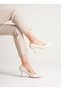 Women's Adal Beige Genuine Leather Inside and Outside 11cm Heeled Stiletto