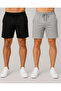 Men's 2-Piece Black and Gray Oversize Fit Shorts Bermuda Comfortable Fit (Black and Gray Shorts Come Together)