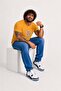 Men's Oversized Crew Neck T-Shirt Re-Born 25185 Mustard - 2