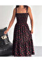 Gipeli Red Color Strappy Layered Dress Woven Draped Viscose Fabric Length 125 cm - 5
