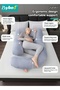 Pregnancy Pillow + Maternity Belt Set, Maternity Pillows with Removable Crystal Velvet Cover, U-Shape Full Body Pillow for Sleeping, Body Pillows for Adults With Adjustable Belly Bands and Supports - 4