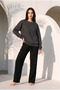 Antrasit Basic Oversize Kadın Sweatshirt - 2