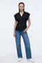 Waist-Cinched Sleeveless Buttoned Women's Shirt - 4
