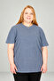 Real Plus Size Women's Waffle Textured T-Shirt 20033 Indigo