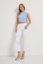 Women's Loose Wide Leg Boy Fit High Waist White Pants