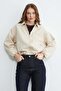 Zippered Polo Collar Bomber Jacket - 6