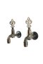 Hamam Stone Double Bubbler Copper Antique Brass Decorative Kurna Hamam Ottoman Faucet (2 Faucets 1 Hamam Stone) - 2