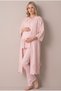 Women's Powder Linen Scalloped New Season Maternity Pajama Set - 8