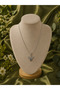 Steel Necklace with Sparkling Stone and Bee Figure (Silver Color) - 2