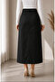 Pocket Detailed Belted Buckle Gabardine Skirt Black - 5