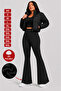 Women's Winter Fleece-Lined Large Size Spanish Trotting Diver Fabric Leggings Pants